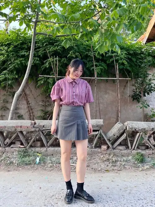 168126大骨架高壮微胖女生显瘦复古衬衫