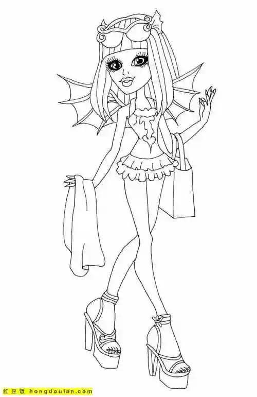 10张《怪物高中》万圣节涂色图片-红豆饭小学生简笔画大全