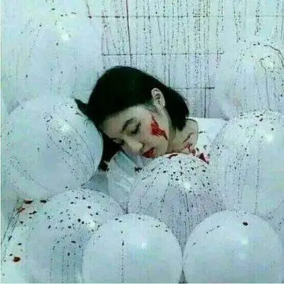 病娇女头像真人血腥暗黑丧系带血的恐怖头像