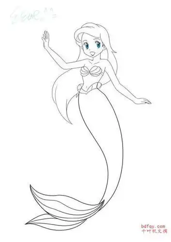 美人鱼简笔画婚纱照漂亮