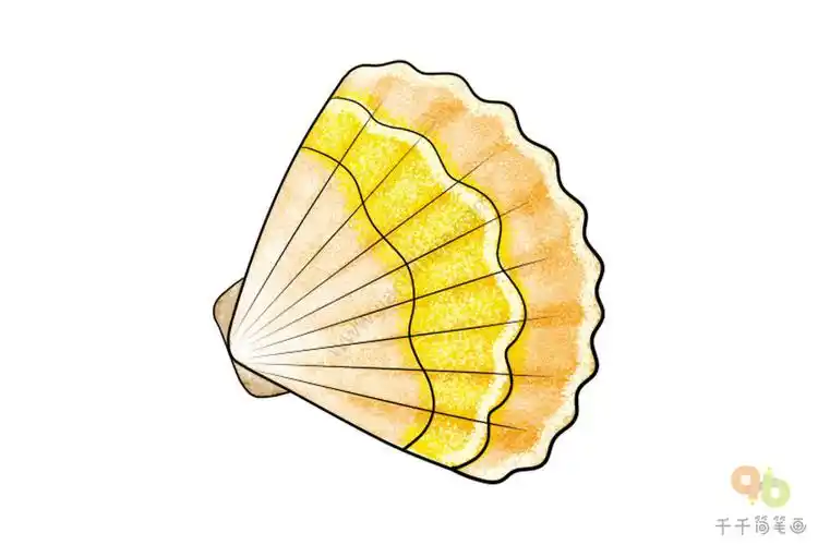 宝宝学画画贝壳水彩简笔画