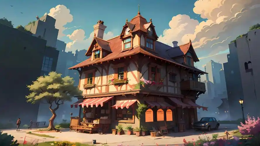 【maya场景建模】一组动漫里的房子场景制作,许多场景小技巧等你来学