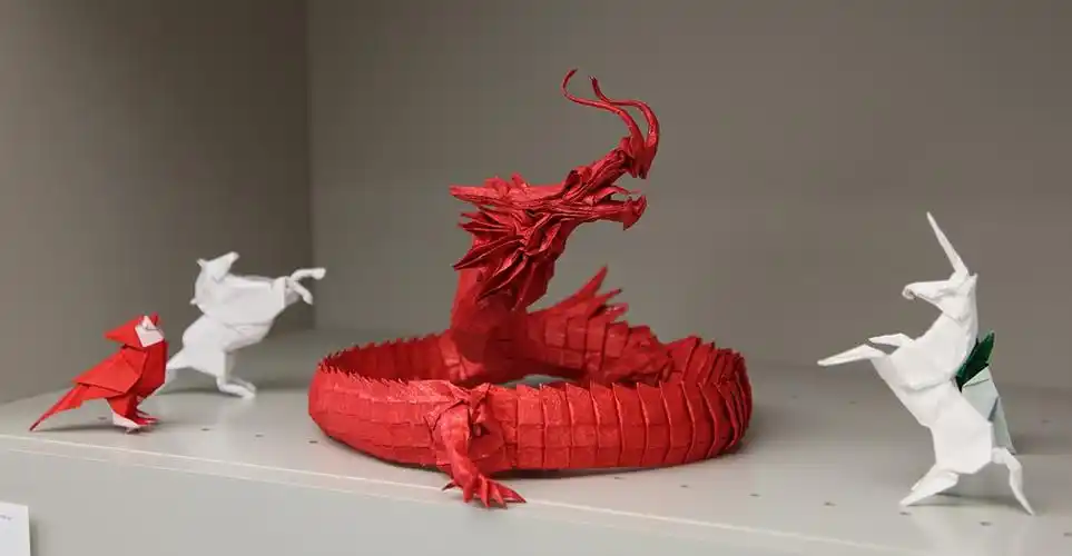 中国龙折纸图片集合 立体中国龙折纸(2)-折纸艺术网