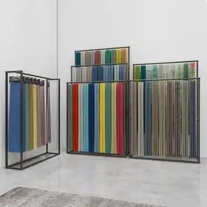 布料样品展示架移动窗帘小样陈列架落地式家纺布匹毛毯展会架子