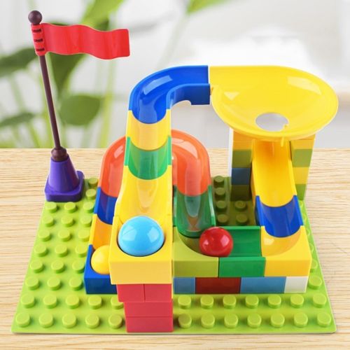 滑道积木玩具儿童大颗粒加厚滚珠百变滑道乐园拼装女孩男孩玩具