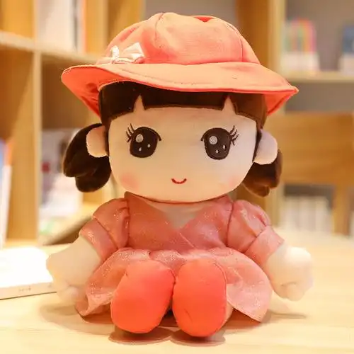 可穿脱衣服可爱小女孩布娃娃公主人形布偶卡通小人毛绒布艺类玩具