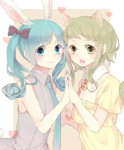 二次元动漫美图好闺蜜系列天真烂漫的好姐妹一起笑一起成长