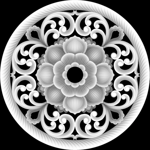 zsyx061jdp格式圆形挂件中式镂空浮雕精雕图圆形中式镂空电脑雕刻图
