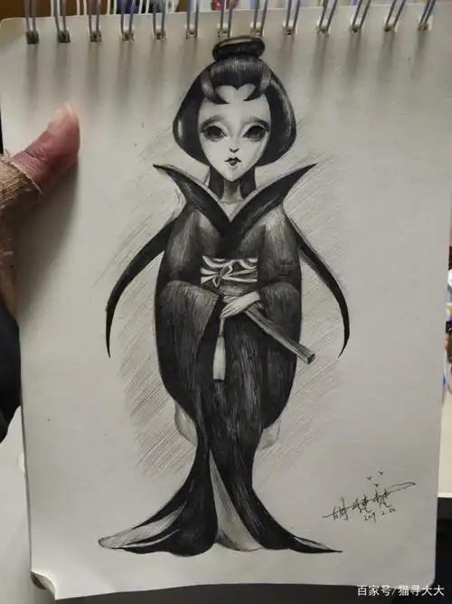 第五人格简笔画红蝶可爱