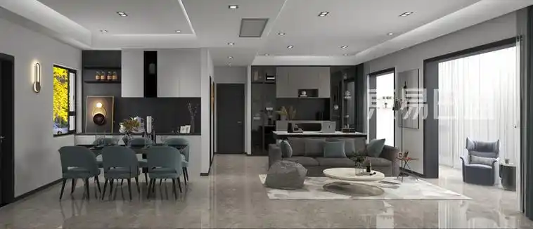 香榭庄园148平米三室两厅装修效果图现代简约风格案例