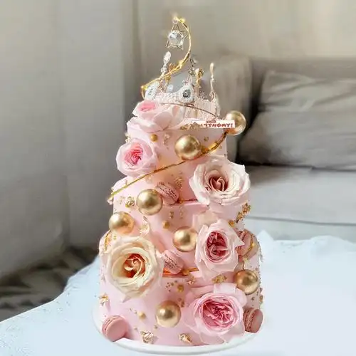 蛋糕模型仿真2021新款花卉三层高层婚礼网红定制塑胶假样品展示