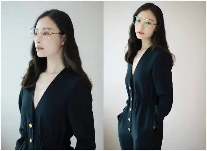倪妮戴金丝眼镜出镜,又一组眼镜杀的图_眼睛_西装_颜色