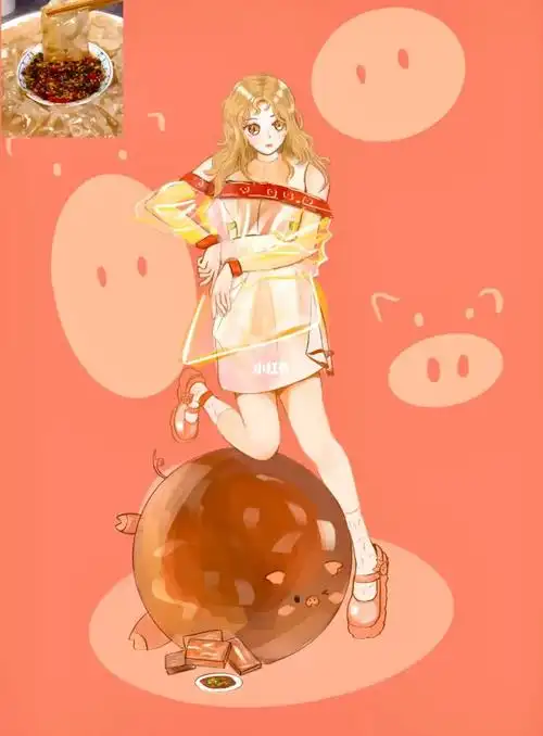 猪皮冻拟人 中华美食绘画拟人day299