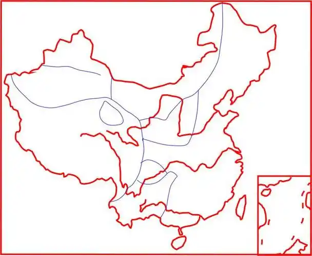 图集:33幅中国地图空白线描图关于【中国政区图简笔画】:图集:33幅