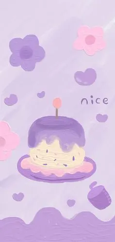 祝你生日快乐 少女心壁纸 紫色系壁纸 可爱壁纸 cr:软绵绵猪