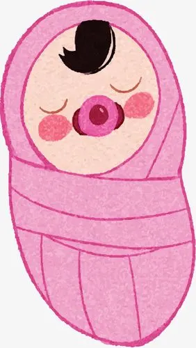 矢量png粉红襁褓里的婴儿