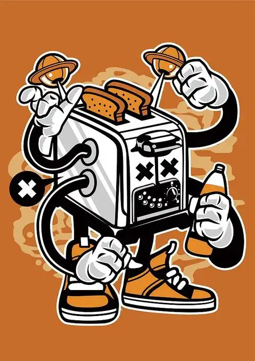 时尚潮流服装嘻哈手绘怪兽涂鸦抱枕装饰插画手机壳t恤矢量ai图案素材