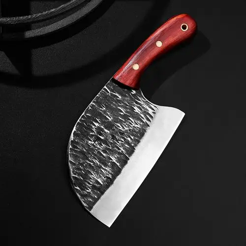 妈妈很忙手工锻打圆头菜菜刀超快锋利厨师专用菜刀