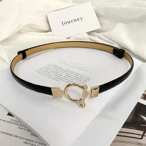 韩国百搭金属扣配毛衣腰带女细装饰连衣裙大衣哑光皮带时尚收腰