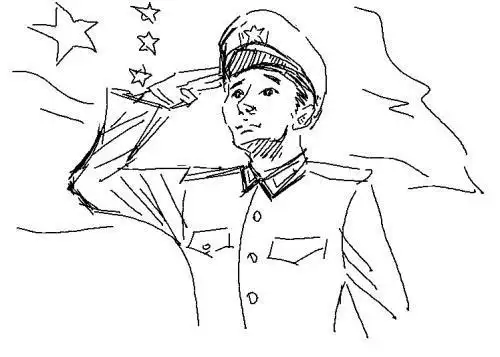 解放军大校军装简笔画
