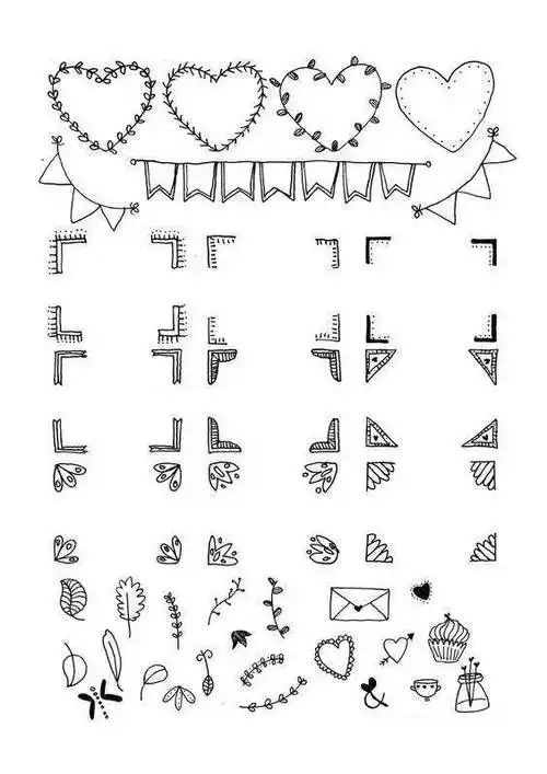 100种花边简笔画边框手绘边框花纹简笔画手绘花边边框简笔画古色古香