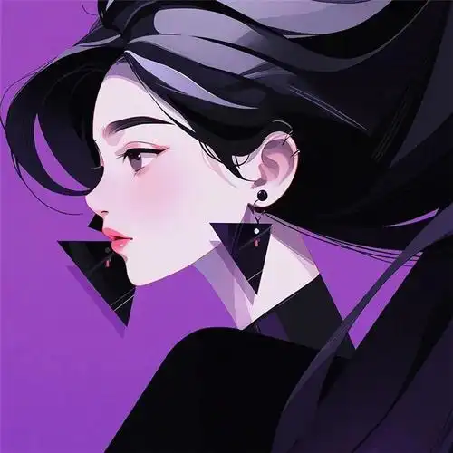 超酷动漫女生紫色系头像图片