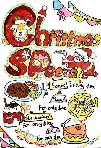 手绘英文圣诞海报