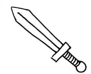 帅气剑的简笔画