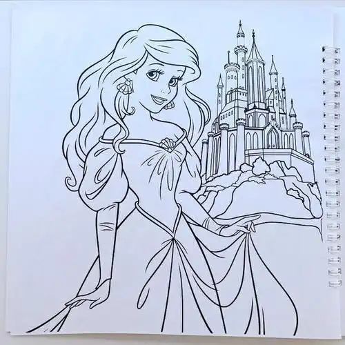 白雪公主冰雪奇缘小孩填色幼儿童涂色书小学生画画本绘画本3-67岁