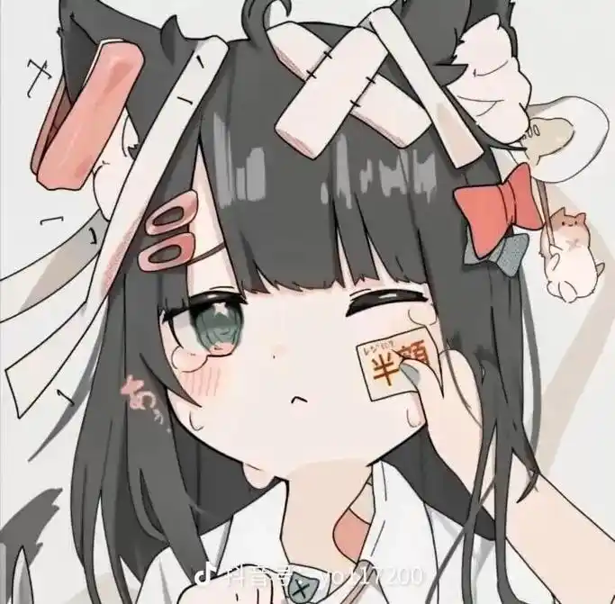 可爱头像女卡通呆萌 猫咪拟人头像来咯,快看看有没有你喜欢的 - 兑趑