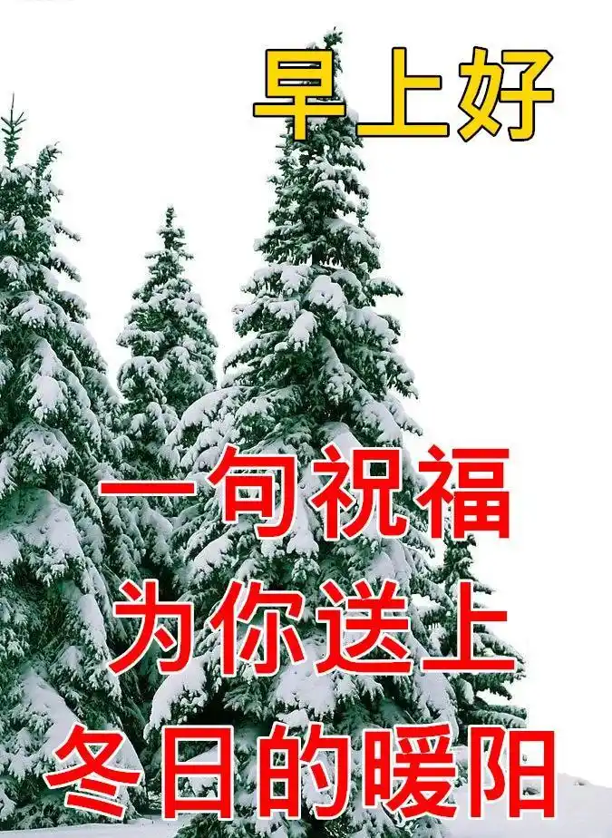 精美的大雪早安祝福语动态表情图片 冬天注意保暖问候语简短