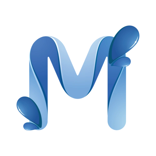 蓝色水纹字母字体m图片