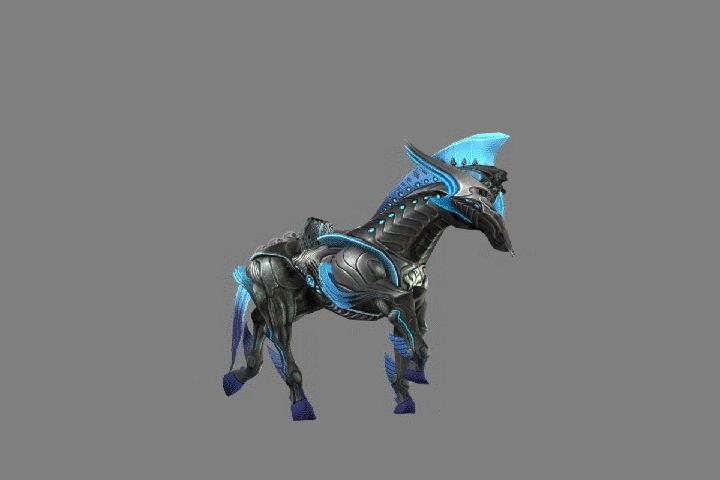 机械战马科幻马3d模型带攻击行走跑步等动画