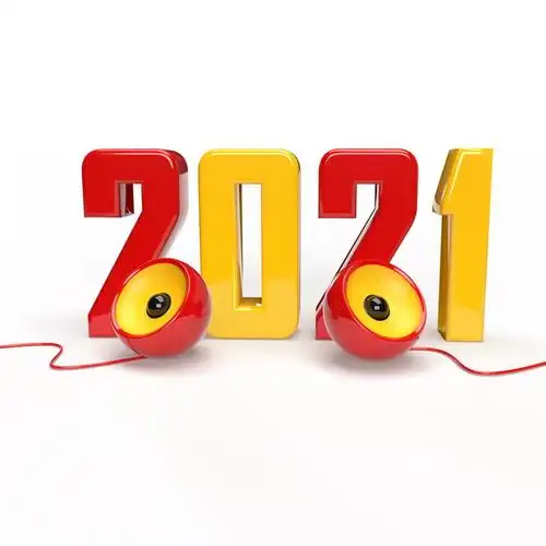 c4d风格红黄色2021年立体字体154924免抠图片素材