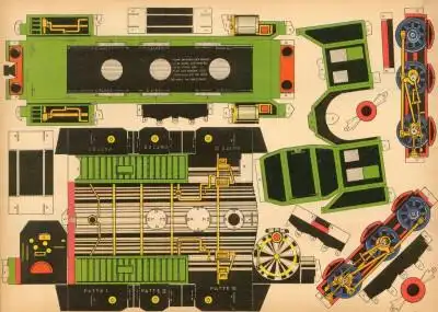 复古 小火车 纸模