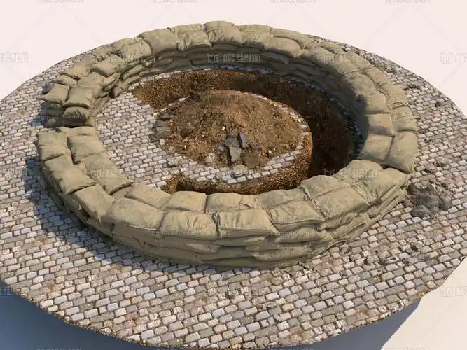 战壕 战争场景 淞沪会战环形战_spikegao作品_场景现代场景_cg模型网