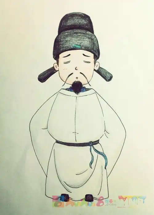 李白的画像简笔画 李白的画像简笔画