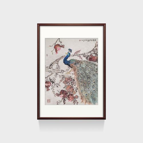 琅柜坊 凤凰挂画水墨孔雀国画客厅玄关装饰画 a款 富贵吉祥-凤凰 真迹