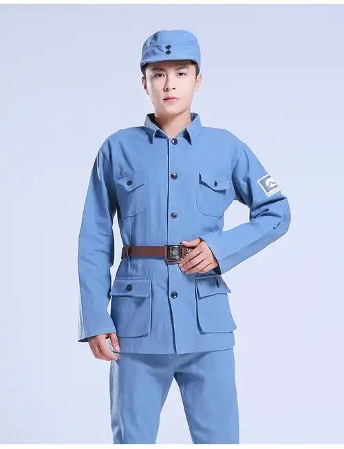 红服八路军衣服成人合唱服男女新四军战表演服1 灰色红军(八角帽,真实