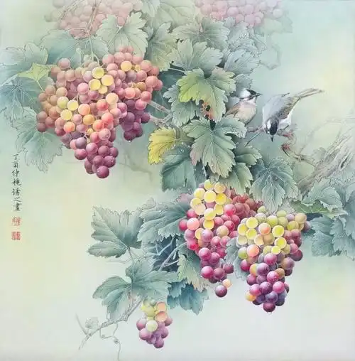 孙锡之工笔花鸟画辑录欣赏