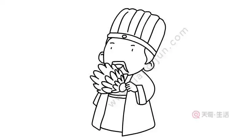 诸葛亮的画法诸葛亮简笔画有颜色 历史名人简笔画三国时期蜀汉丞相