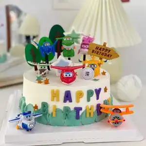 超级飞侠蛋糕装饰小飞侠儿童生日蛋糕飞机摆件8款小飞机男孩玩具