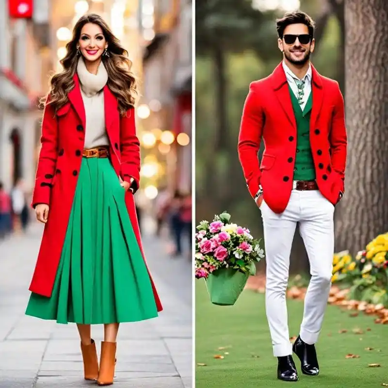【反差配色】红绿互补色穿搭分享1 如果要穿搭红色