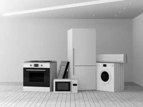 灰色背景下的家用电器