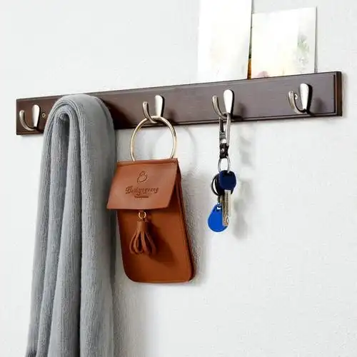 衣服挂钩门后挂衣钩创意墙上挂衣架壁挂衣帽钩棕