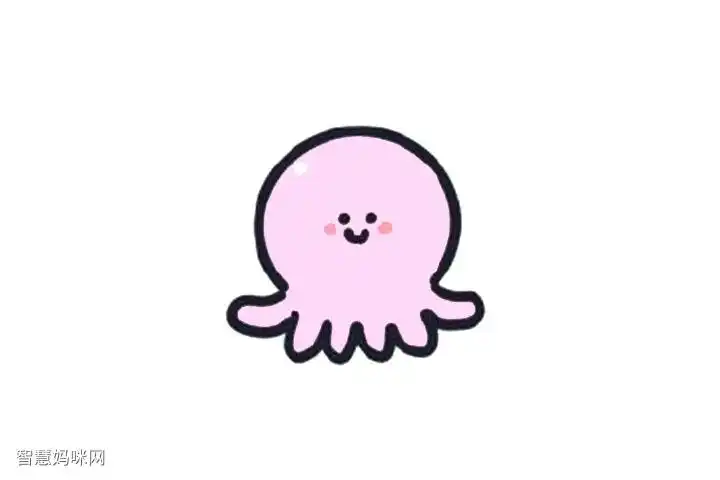 可爱小章鱼简笔画画法步骤