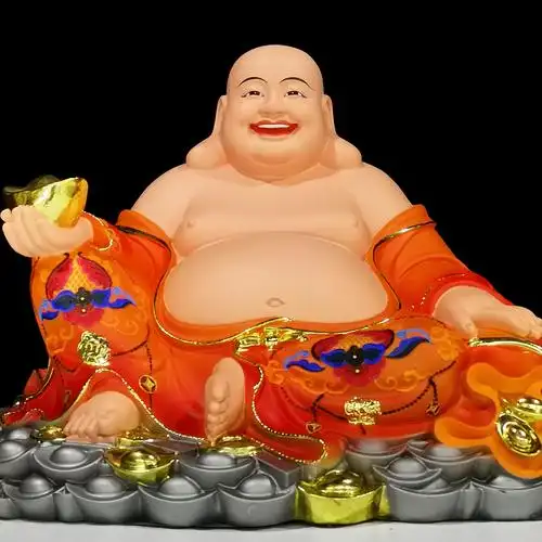 树脂家用弥勒佛佛像摆件12寸16寸19寸元宝大肚笑佛居家供客厅摆放