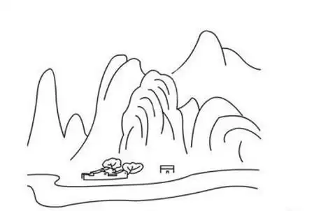 绿水青山简笔画图片大全 中级简笔画教程-第3张