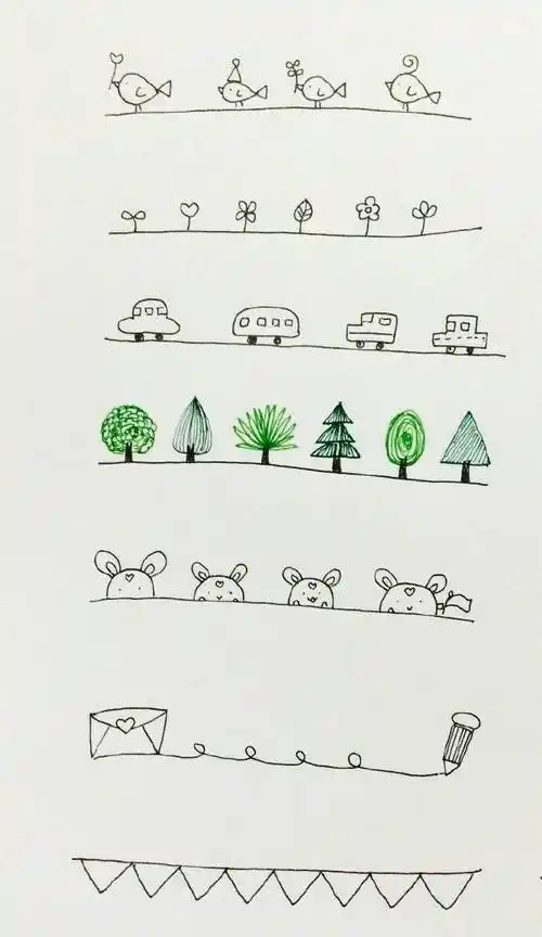 线条简笔画 线条简笔画直线曲线