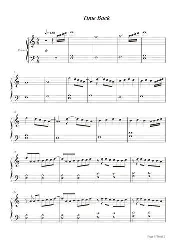 timeback钢琴谱badstylec调流行钢琴五线谱
